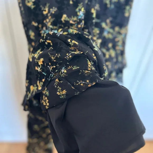 Rachel Roy Tiered Ruffled Boho Maxi Dress in Black Floral (Plus Size 18W) - Picture 5 of 8